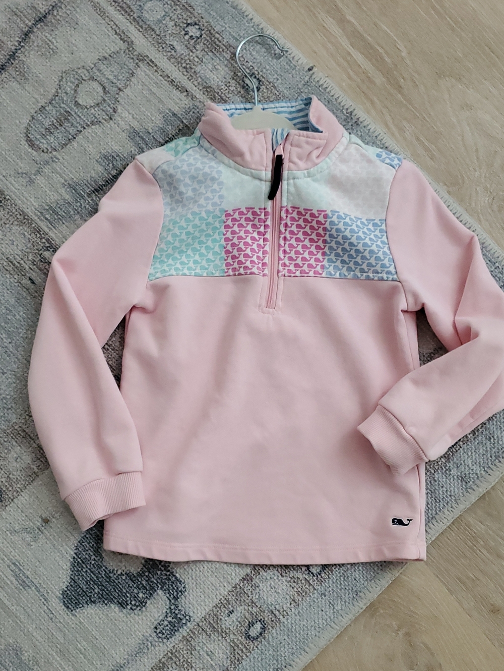 Vineyard Vines × Target Toddler Girls Pink Whale Shep Shirt 1/4 Zip Top Sz4T